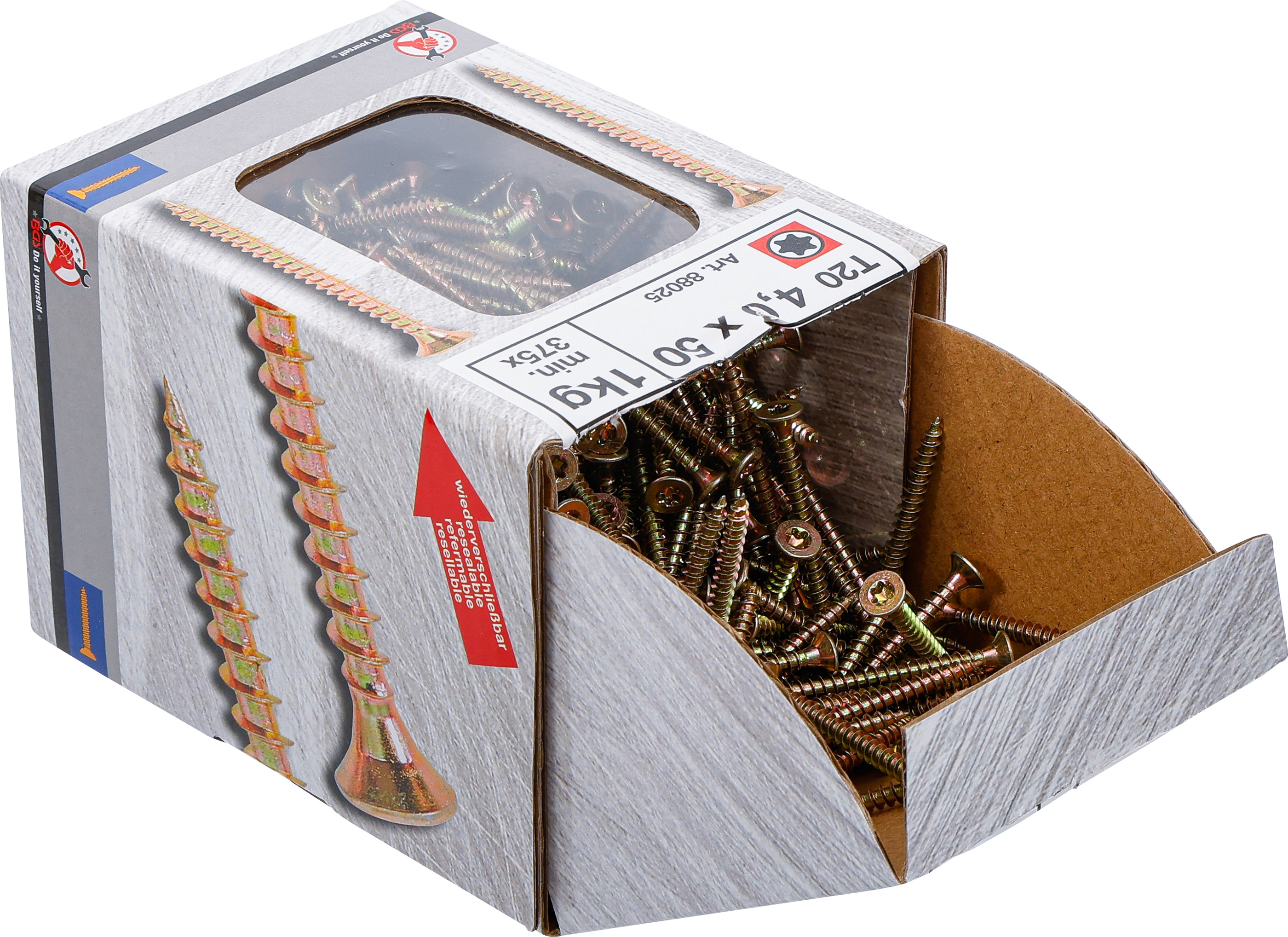 BGS Mehrzweckschrauben | T-Profil ( für Torx) T20 | 4,0 x 50 mm | 1 kg / 375 Stück