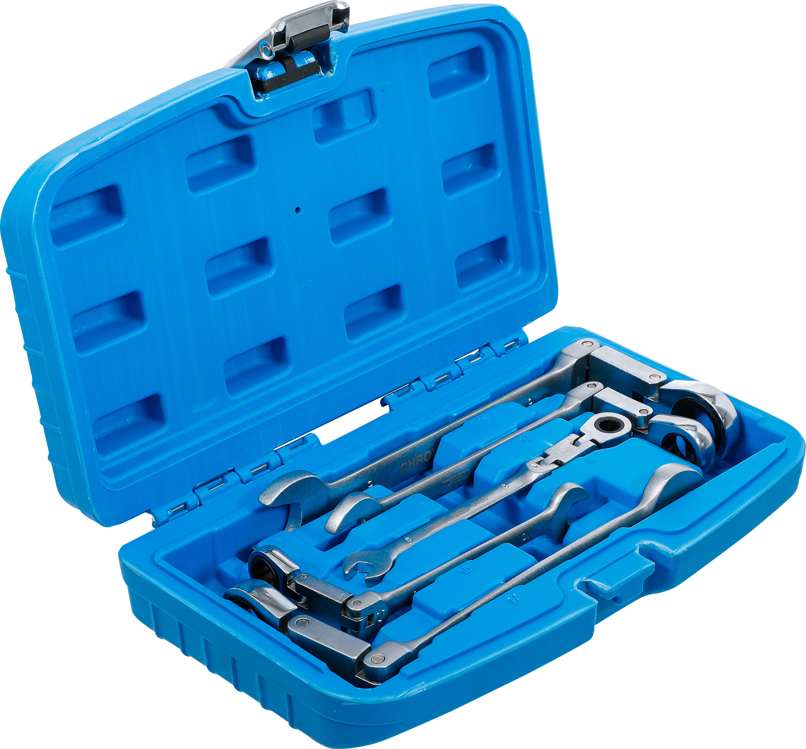 BGS Doppelgelenk-Ratschenring-Maulschlüssel-Satz | abwinkelbar | SW 8 - 19 mm | 5-tlg.