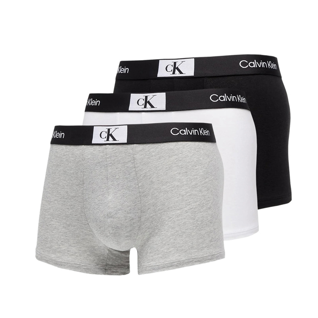 Calvin Klein Herren Boxershorts Trunks 3er Pack Schwarz Weiß Grau Gr. XL