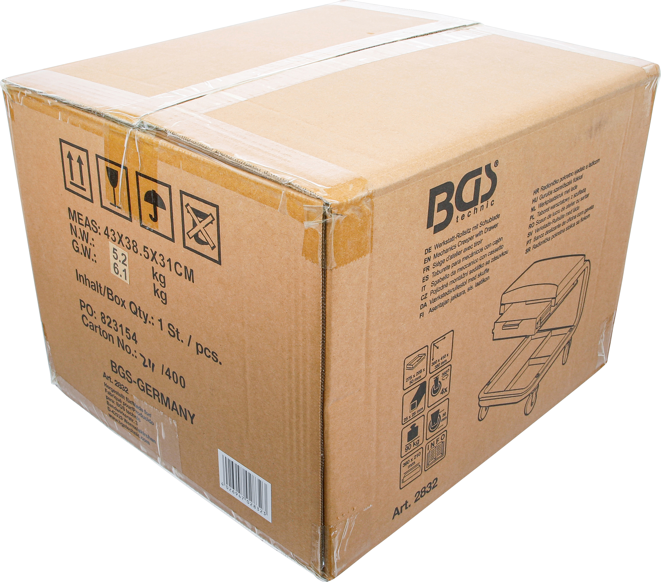 BGS Werkstatt-Rollsitz | mit Schublade