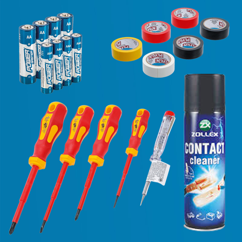 BGS VDE Elektriker Super DEAL Schraubendreher Isolierband Kontaktreiniger Batterien