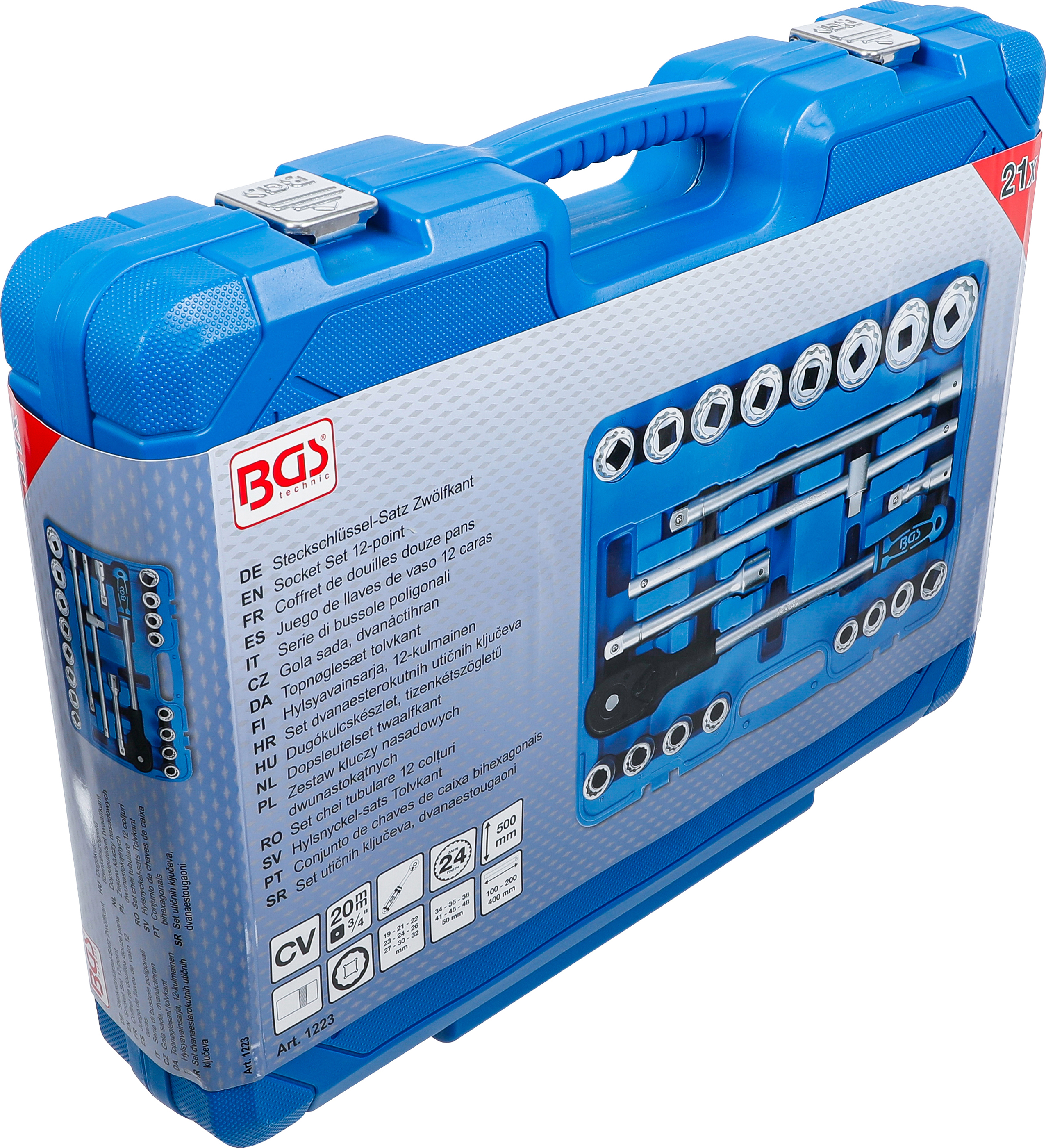 BGS Steckschlüssel-Satz Zwölfkant | Antrieb 20 mm (3/4") | 21-tlg.