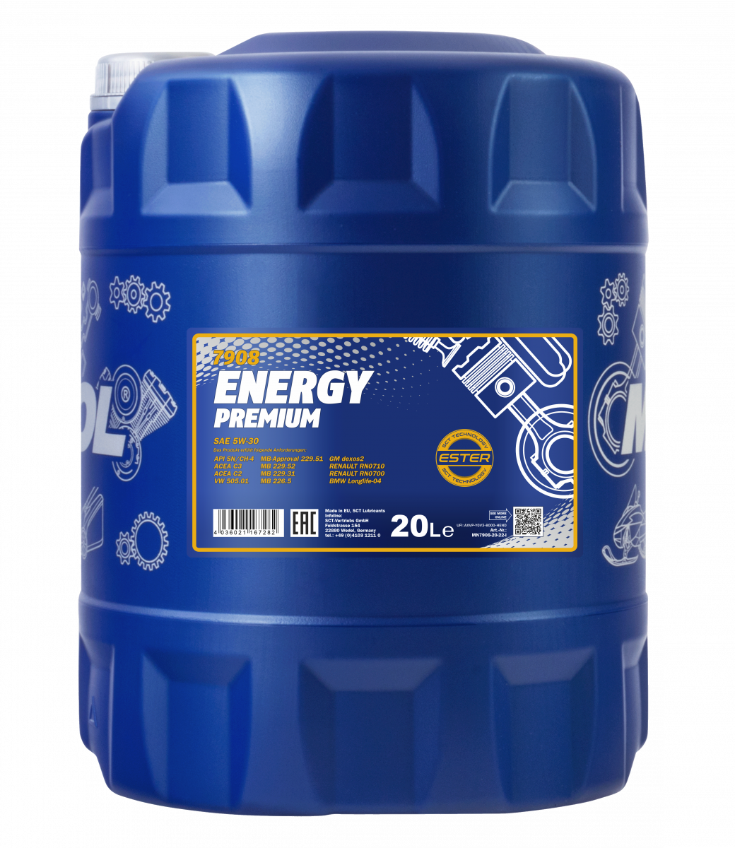 5W-30 Mannol 7908 Energy Premium Motoröl 20 Liter