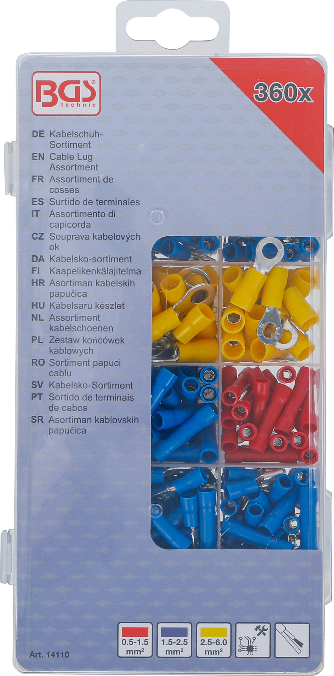 BGS Kabelschuh-Sortiment | 360-tlg.