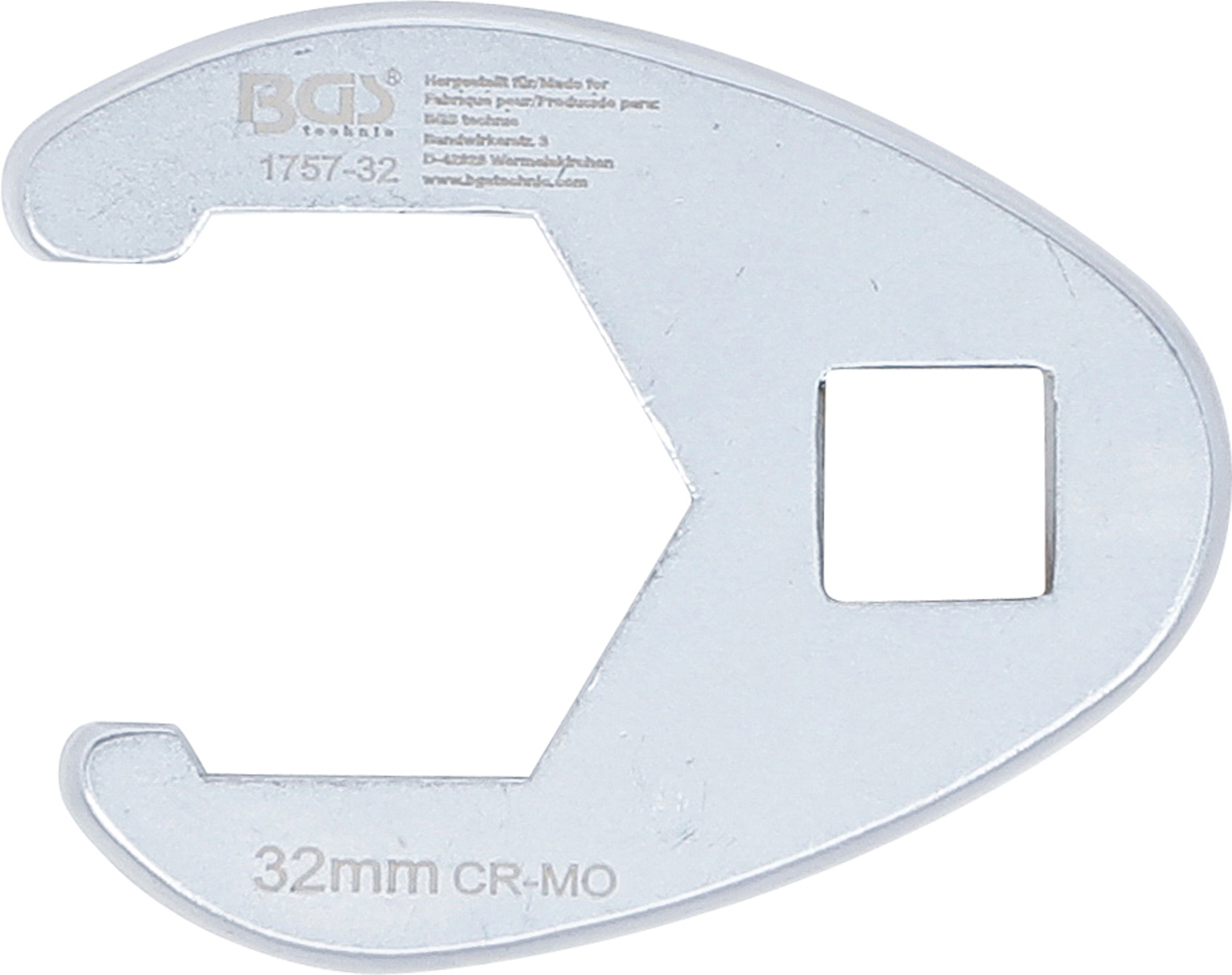 BGS Hahnenfußschlüssel | Antrieb Innenvierkant 12,5 mm (1/2") | SW 32 mm
