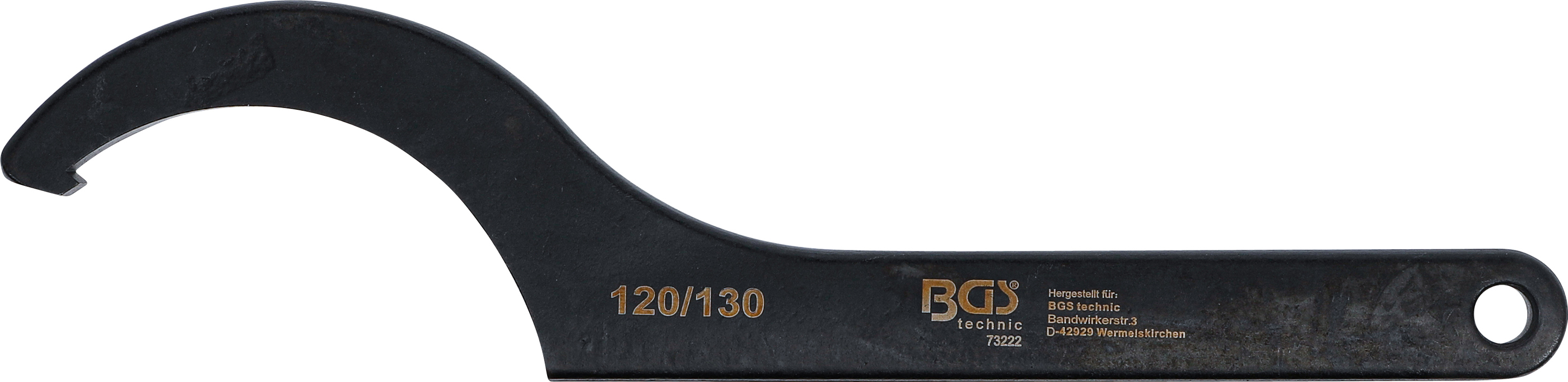 BGS Hakenschlüssel mit Nase | 120 - 130 mm