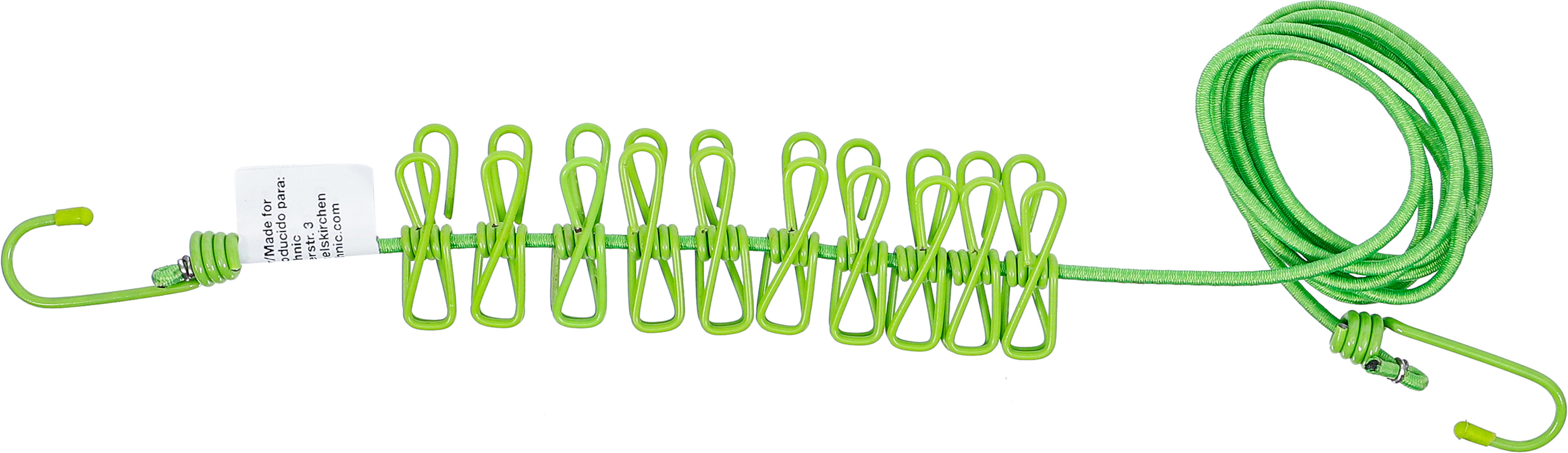 BGS Wäscheleine | flexibel | 1,9 - 2,4 m | mit 10 Clips