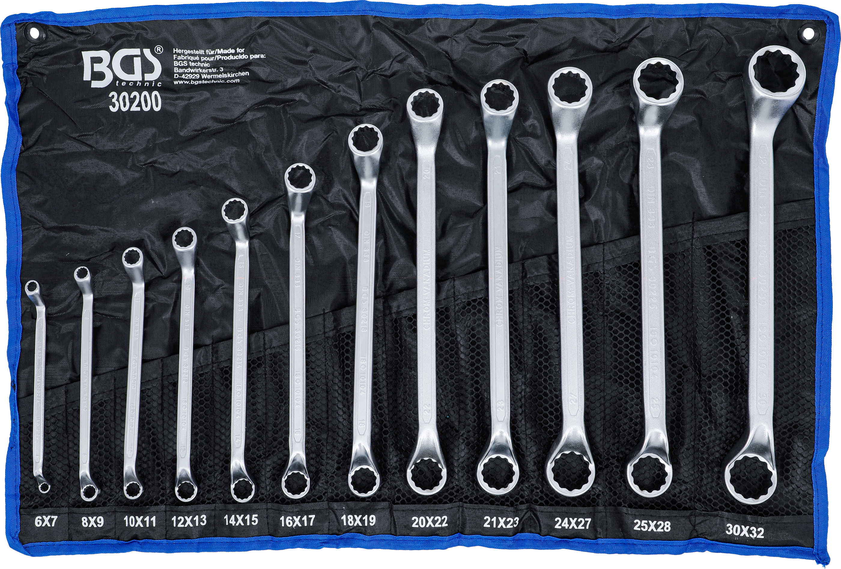 BGS Doppel-Ringschlüssel-Satz | tief gekröpft | SW 6 - 32 mm | 12-tlg.