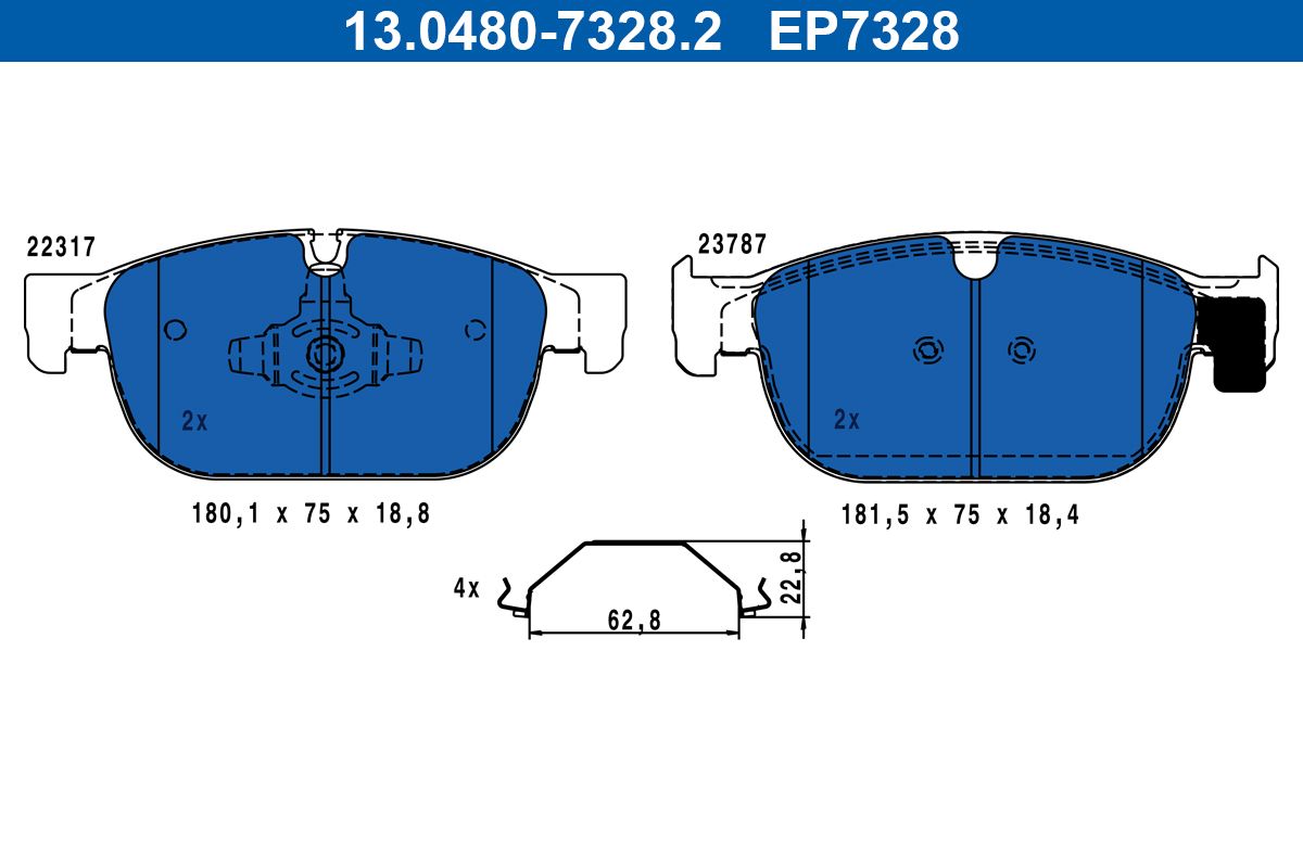 Bremsbelagsatz, Scheibenbremse