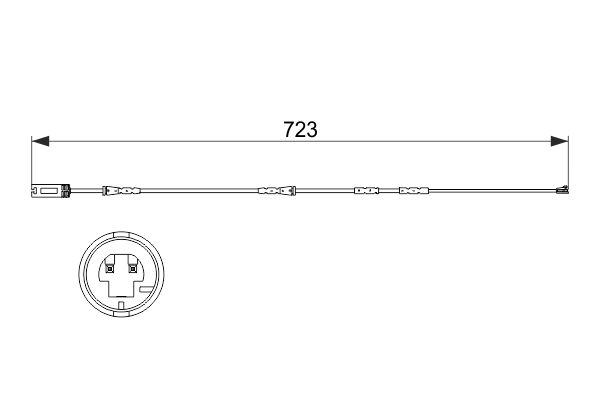 Warnkontakt, Bremsbelagverschleiß “BOSCH 723 mm, Scheibenbremse ”
