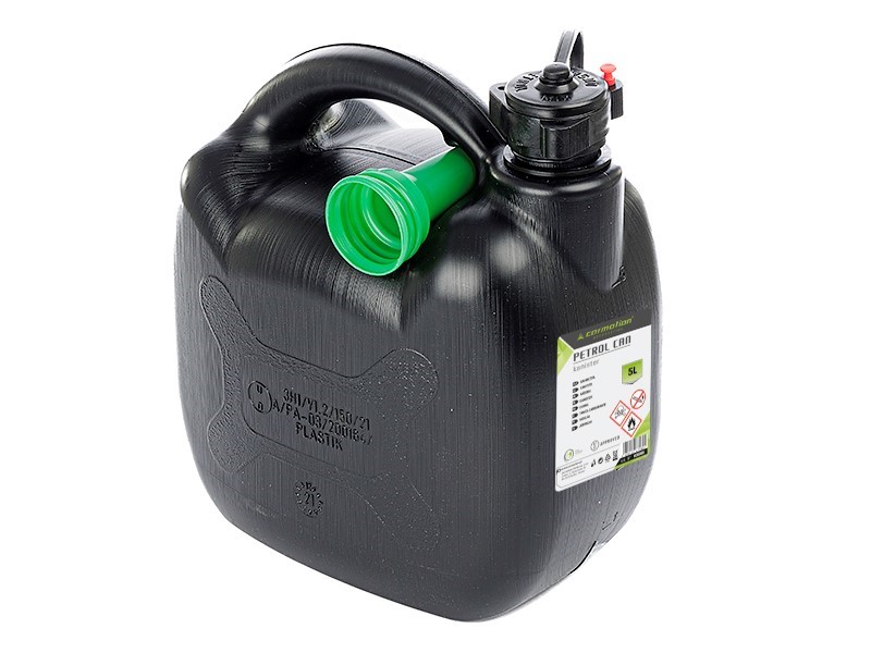 Carmotion Benzinkanister Reservekanister Kraftstoffkanister Kunststoff Oval Schwarz 5 Liter