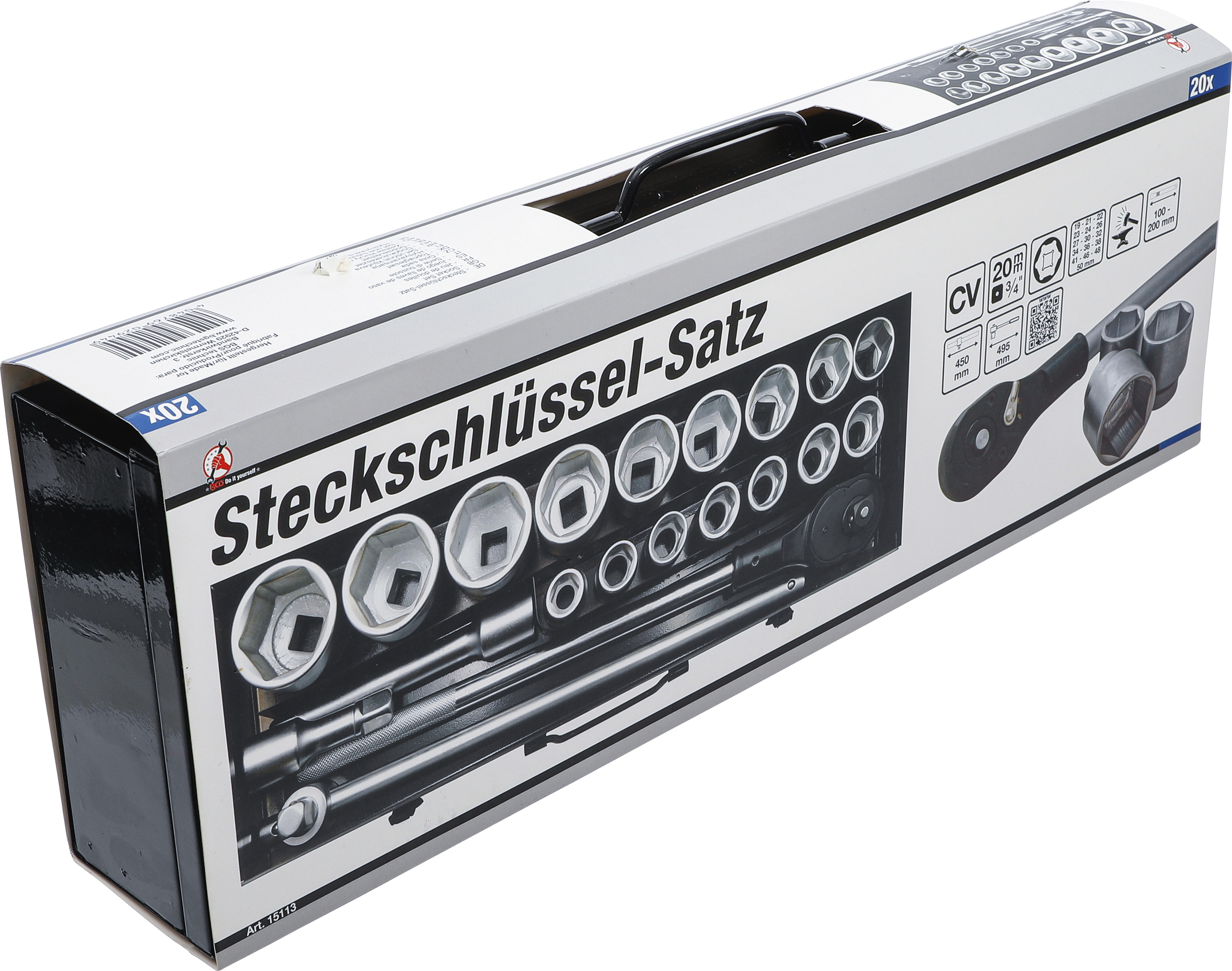 BGS Steckschlüssel-Satz | Antrieb 20 mm (3/4") | SW 19 - 50 mm | 20-tlg.