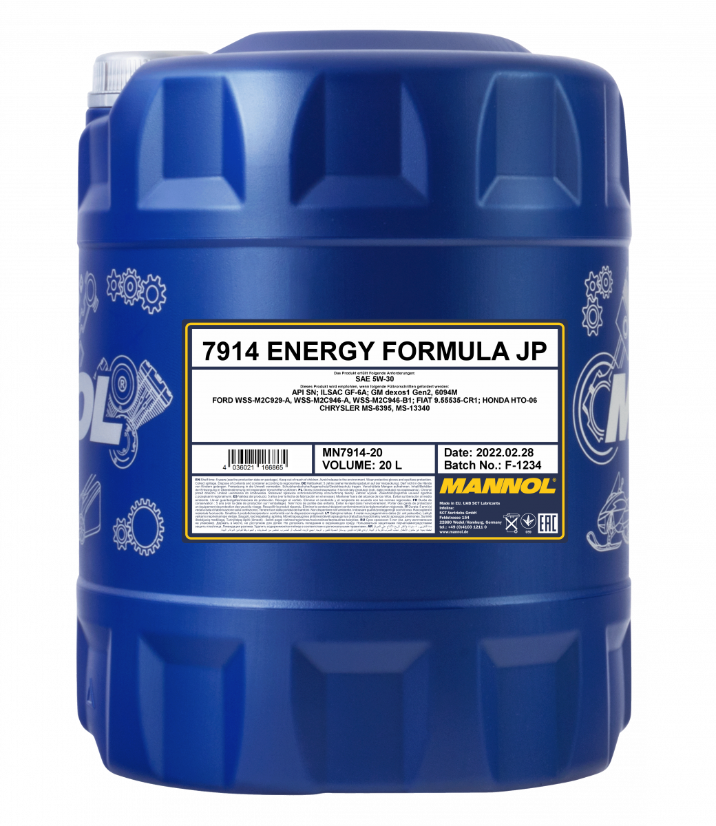 5W-30 Mannol 7914 Energy Formula JP Motoröl 20 Liter