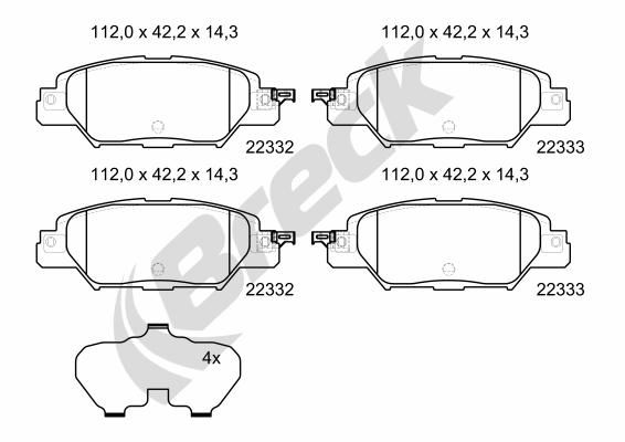 Bremsbelagsatz, Scheibenbremse