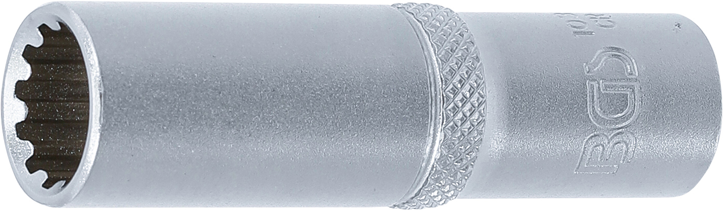 BGS Steckschlüssel-Einsatz Gear Lock, tief | Antrieb Innenvierkant 10 mm (3/8") | SW 12 mm